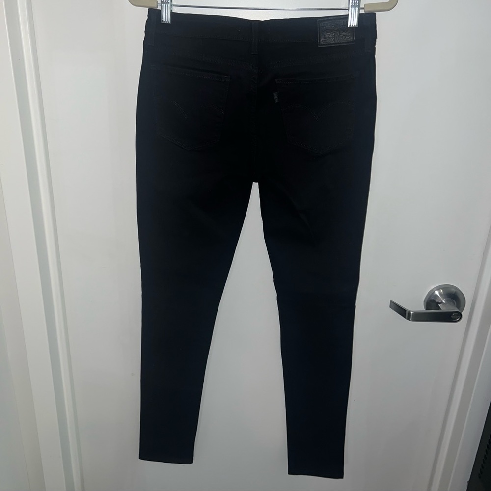 Levi’s 711 Skinny Mid Rise Jeans Black - Picture 2 of 6